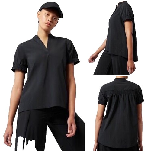The Limited Women's Small Sheer Top Black With White Dots V Neck