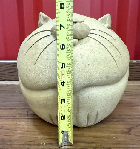Handarbeit 70er Steinzeug dicke Katze Sparschwein Korken Stopfen Kunst Studio Keramik Dekor - Bild 10 von 12