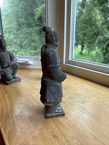 Vintage 3 Chinese Terracotta Pottery Warrior Soldiers 9.5”- 10.25” Figurines - Picture 13 of 24