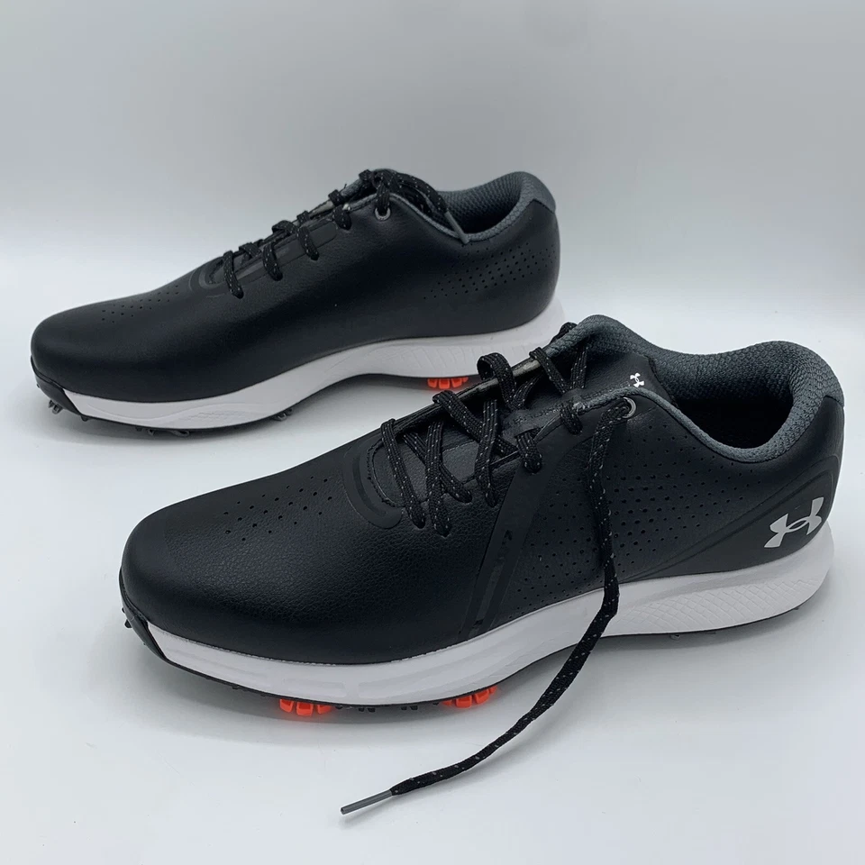 Zapatos de golf Under Armour para hombre talla 11 EE. UU. Spike UA Charged Draw RST negros blancos Foto 3 de 4