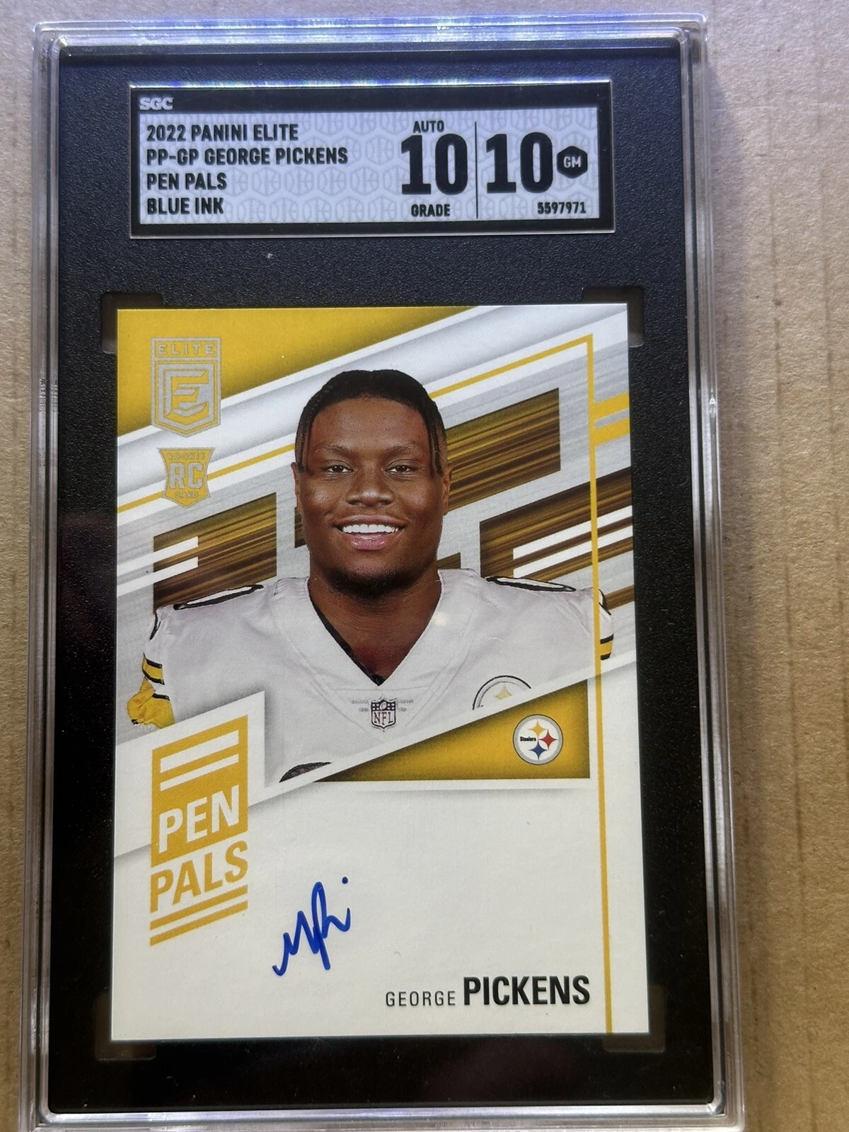 George Pickens Panini Donruss Elite Pen Pals Autographs #PPGP Blue Ink