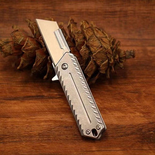 Steel Handle Heavy Duty Cutter Foldable Utility Knife with 10 Blades Pocket Tool - Picture 10 of 12