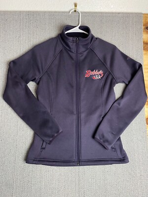 Bubba's 33 North Face Full Zip Sweater Women's Small Dark Gray Logo Warm