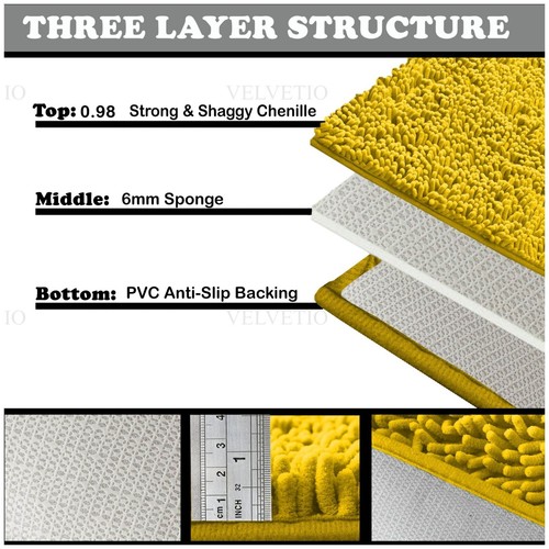MEMORY LOOP BATH MAT SET PEDESTAL NON SLIP SUPER SOFT TOILET BATHROOM RUG 2PC - Picture 135 of 341
