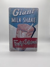 Blechschild Milkshake 20x30cm Nostalgie Retro Reklame Vintage Deko USA Diner Bar