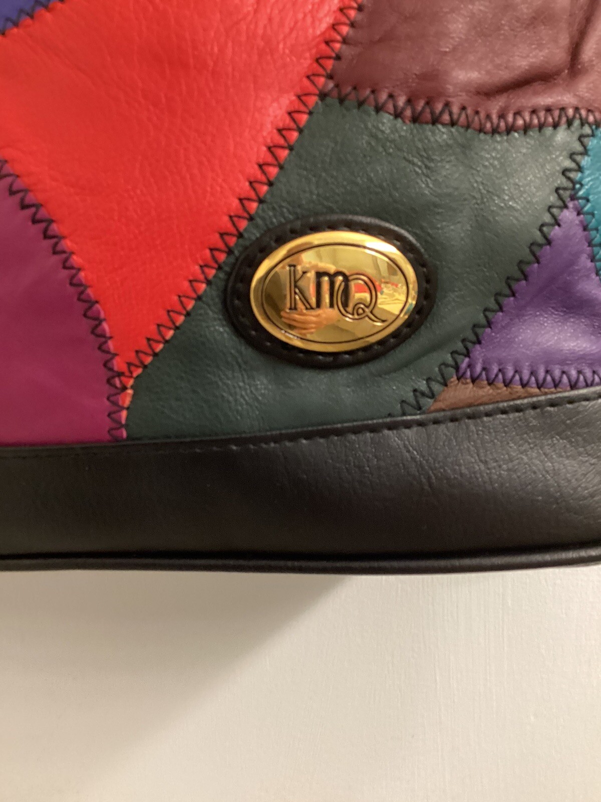 Large Patchwork Leather Vintage Handbag Grunge Pu… - image 3