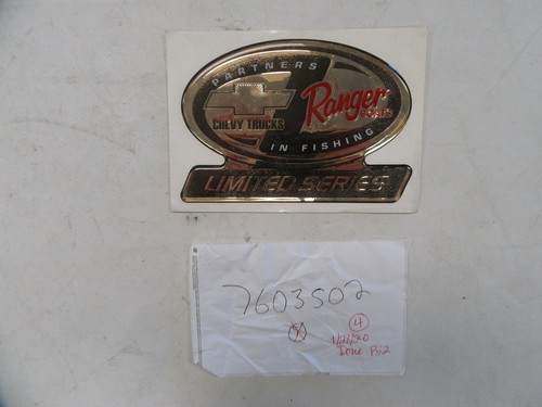 RANGER CHEVY RAISED DECAL 6 3/8" X 4 1/2" 7603502 GOLD & BLACK MARINE BOAT