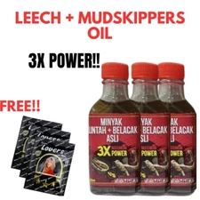 3 X Leech Oil PLUS Mud-skipper Oil (FREE 3 sachets tissue) - Delay, Big & Long