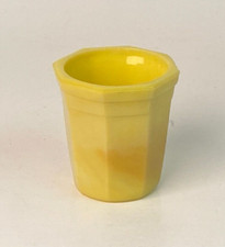Akro Agate Tea Set Water Tumbler Octagonal Yellow 2"