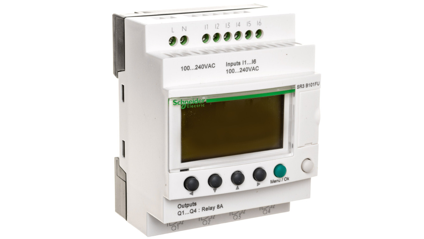 Programmable controller 6 inputs 4 outputs 100-240V AC RTC/LCD Zelio SR3B /T2UK