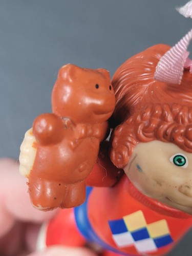 Cabbage Patch Kids 4" RED SWEATER TEDDY BEAR figure vintage Panosh Place 1984 - Picture 8 of 9