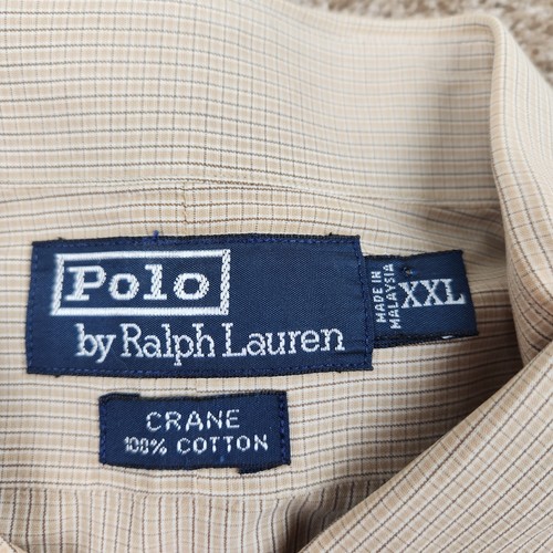 Polo Ralph Lauren Hemd Crane XXL 2XL hellbraun langarm kariert Knopf lila Pony - Bild 3 von 6