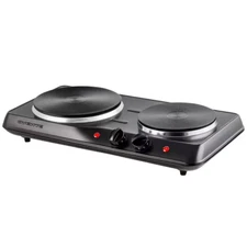 ELECTRIC COUNTERTOP DOUBLE BURNER Cooktop Hot Plate Stove 1700W Cooker Temp