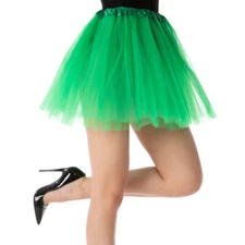 Green TUTU Skirt Fancy Dress Halloween Hen Party Costume 1980s Dance Neon 80s