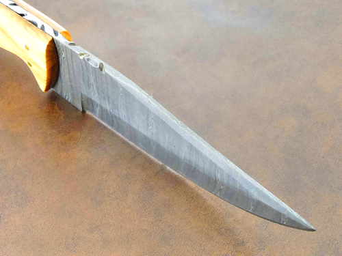 Handmade Damascus 10"inch Skinner Knife For Hunting & Camping, Natural Hard Wood - 第 9/12 張圖片
