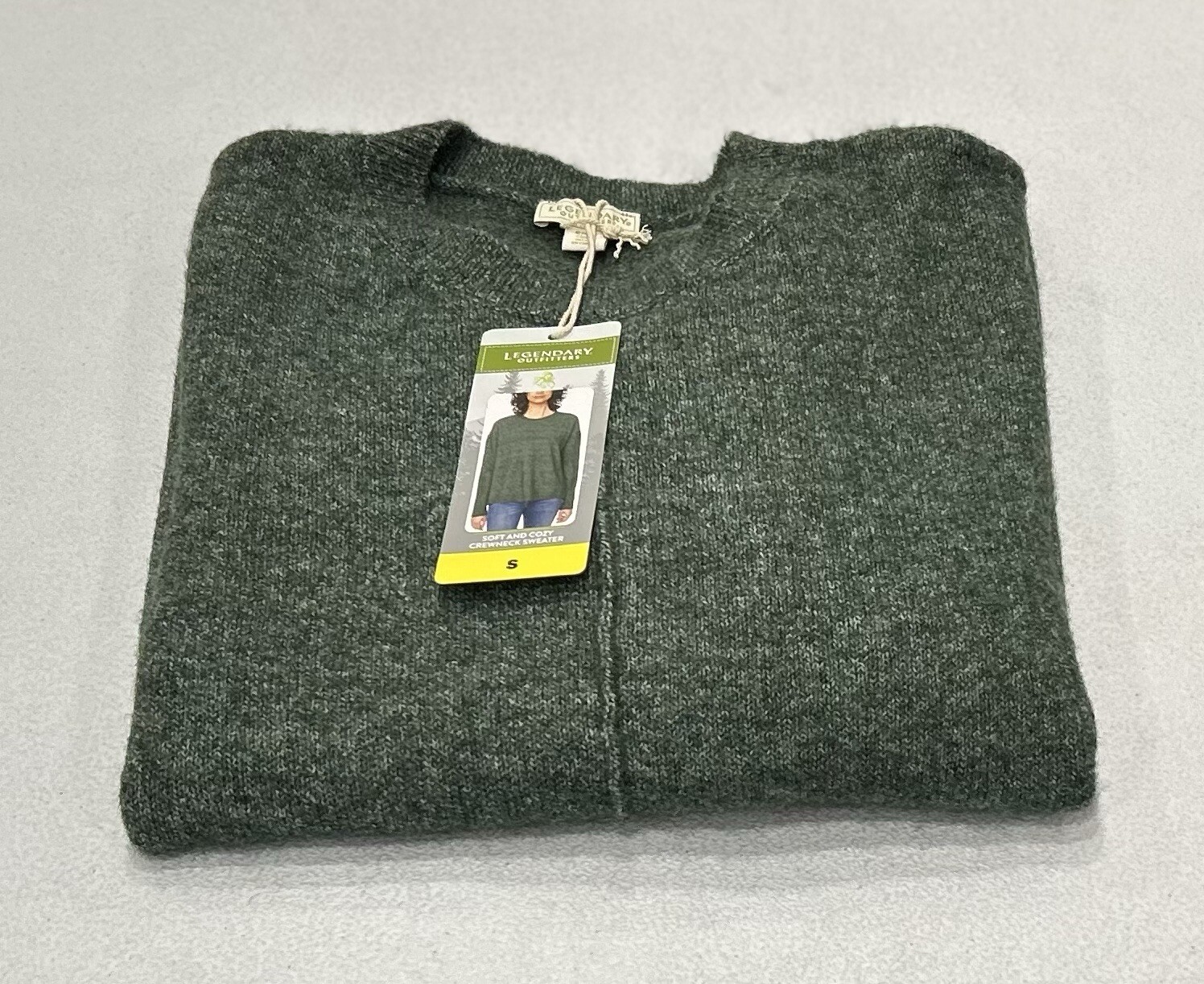 Legendary Outfitters Women's Soft and Cozy Crewneck Sweater, Heather Olive, S