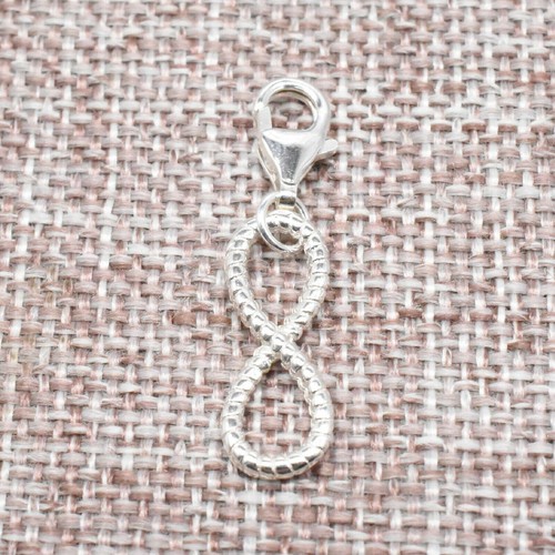 Plata de Ley 925 Infinito Clip En Dije Cierre de Langosta para Pulsera Collar - Imagen 1 de 4