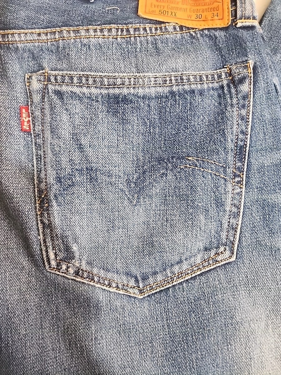 Levi's 501XX Big E Red line selvedge Denim Jeans Size 30 x