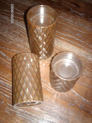 Trio De Porte-bougies Prestige – PartyLite, Céramique Teinte Nature, Occasion Bon état