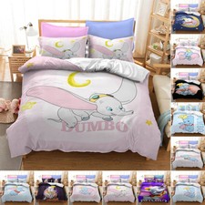 Girls' Dumbo Bedding Set 3Pcs Quilt Duvet Cover Dorm Single Double King Size AA