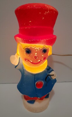HAL2 Vintage Empire Tiny Tim 13'' Blow Mold Christmas Light 1972 EUC Works