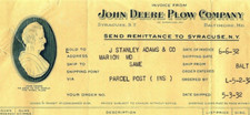 1932 JOHN DEERE PLOW CO SYRACUSE NY JOHN DEERE PROFILE INVOICE BILLHEAD Z7257