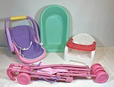 Doll Furniture - Feeding Chair, Tub, Stroller, Car/Carry Seat - Buyer's Choice!