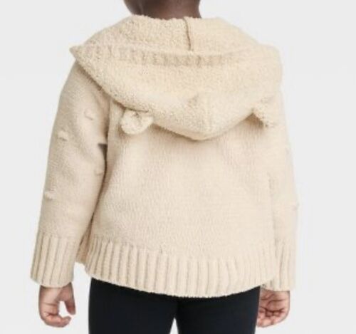 Girls Hooded Bear Pullover Sweater - 4T-5T - NWT - Picture 2 of 6