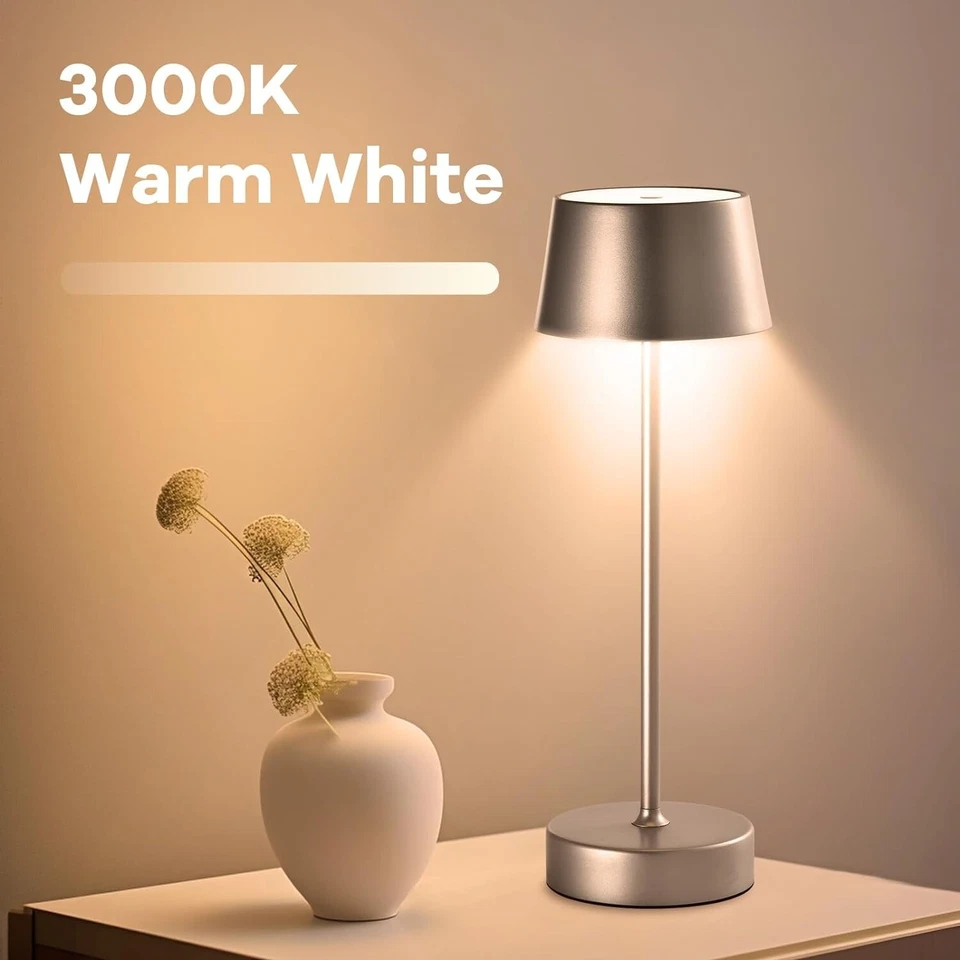 3W 3000KLED Tischlampe Kabellos Akku, Touch Tischleuchte Typ C USB Wiederaufladb - Bild 2 von 4