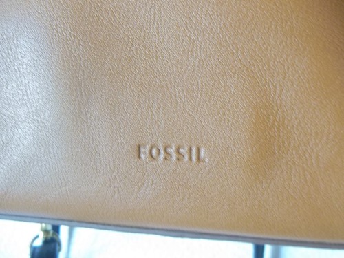 Fossil Brown Leather 4 Color Vertical Stripes Deep Tote Handbag Purse - Picture 2 of 7