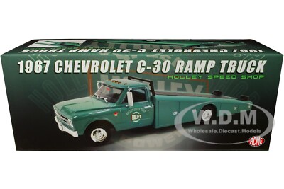 1967 CHEVROLET C-30 RAMP TRUCK GREEN ''HOLLEY'' 1/18 DIECAST BY ACME A1801707 GH