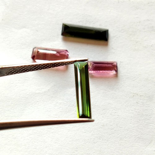 4Pcs Multi Colour Tourmaline Baguettes Shape Faceted Gemstone 4Ct Jewelry Stone - Picture 5 of 9