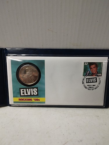 Elvis Presley 1997 First Day Cover & Proof Uncirculated Cupronickel $5 Coin - Picture 2 of 6