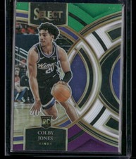 2023-24 Panini Select #132 Colby Jones Green White Purple Prizms Kings Rookie