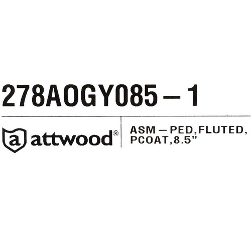 Attwood Boat Seat Pedestal 278AOGY085-1 | 2 3/8 Inch Gray Aluminum - Picture 5 of 5