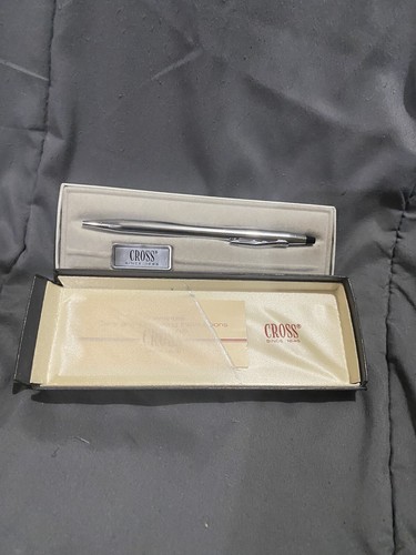 Vintage Cross Pen With Box Retirement Pen Silver - Picture 3 of 9
