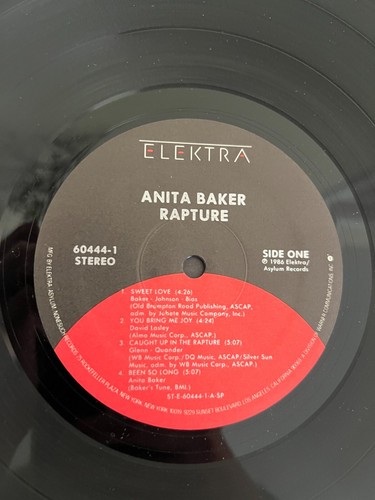 Anita Baker - Rapture 1986 Elektra lp OG 1st Press NM - Picture 2 of 4