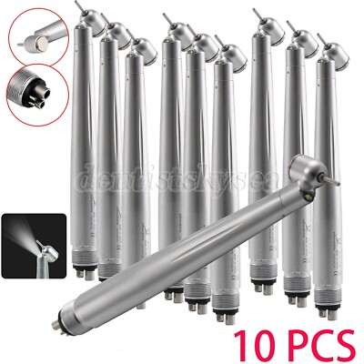1-10*LED Fiber Optic Dental High Speed Handpiece 45 Degree E-generator 4hole Or