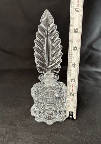 Vintage L.E. Smith Art Deco Glass Vanity Set: 2 Perfume Bottles, Pin Dish, Plate - Picture 11 of 14