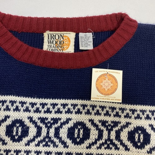Iron Wood Trading Company Sweater Men's XL Fair Isle Vintage Acrylic Crewneck - Picture 4 of 9