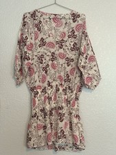 Ulla Johnson Floral Mini Dress in Pink and Cream Size 4