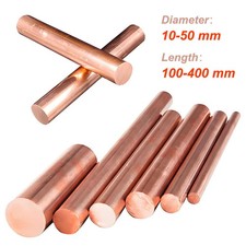 COPPER ROUND BAR ROD C101 10 12 13 14 15 16 18 20 22 25 28 30 32 35 38 40-50 mm
