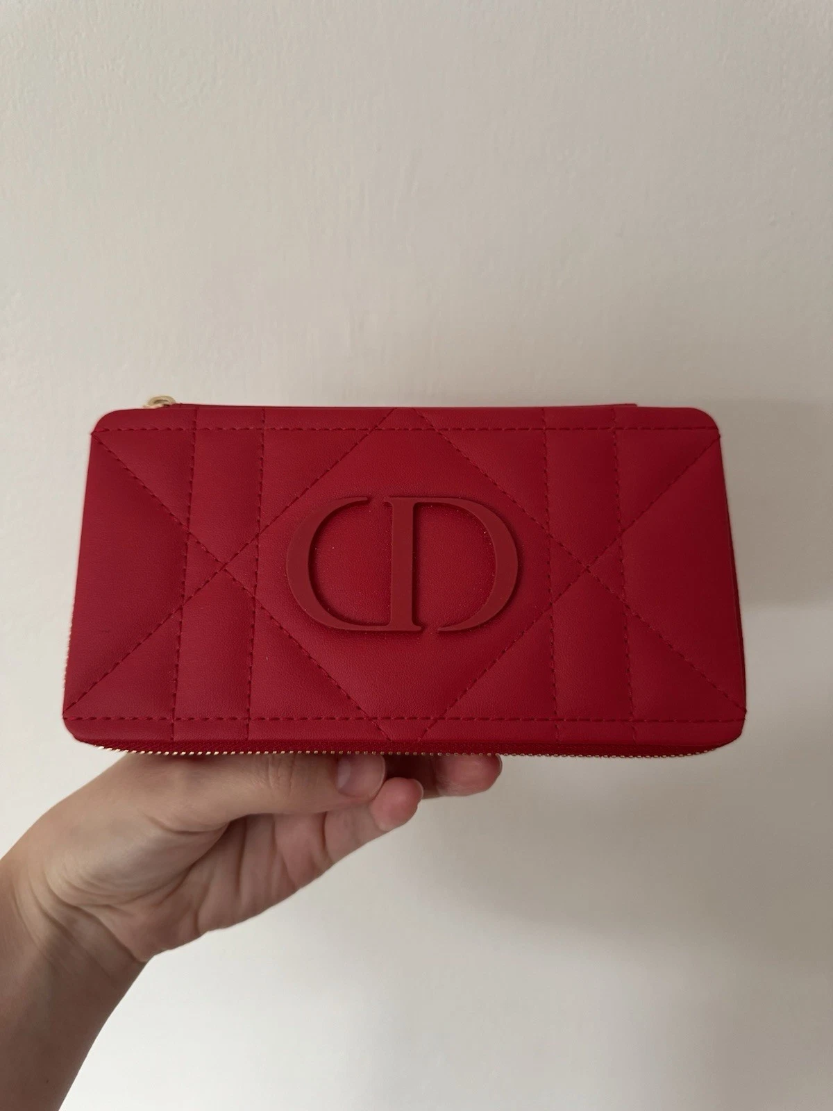 New Auth. DIOR Rouge Couture Limited Edition Red Make up w Mirror Clutch Case