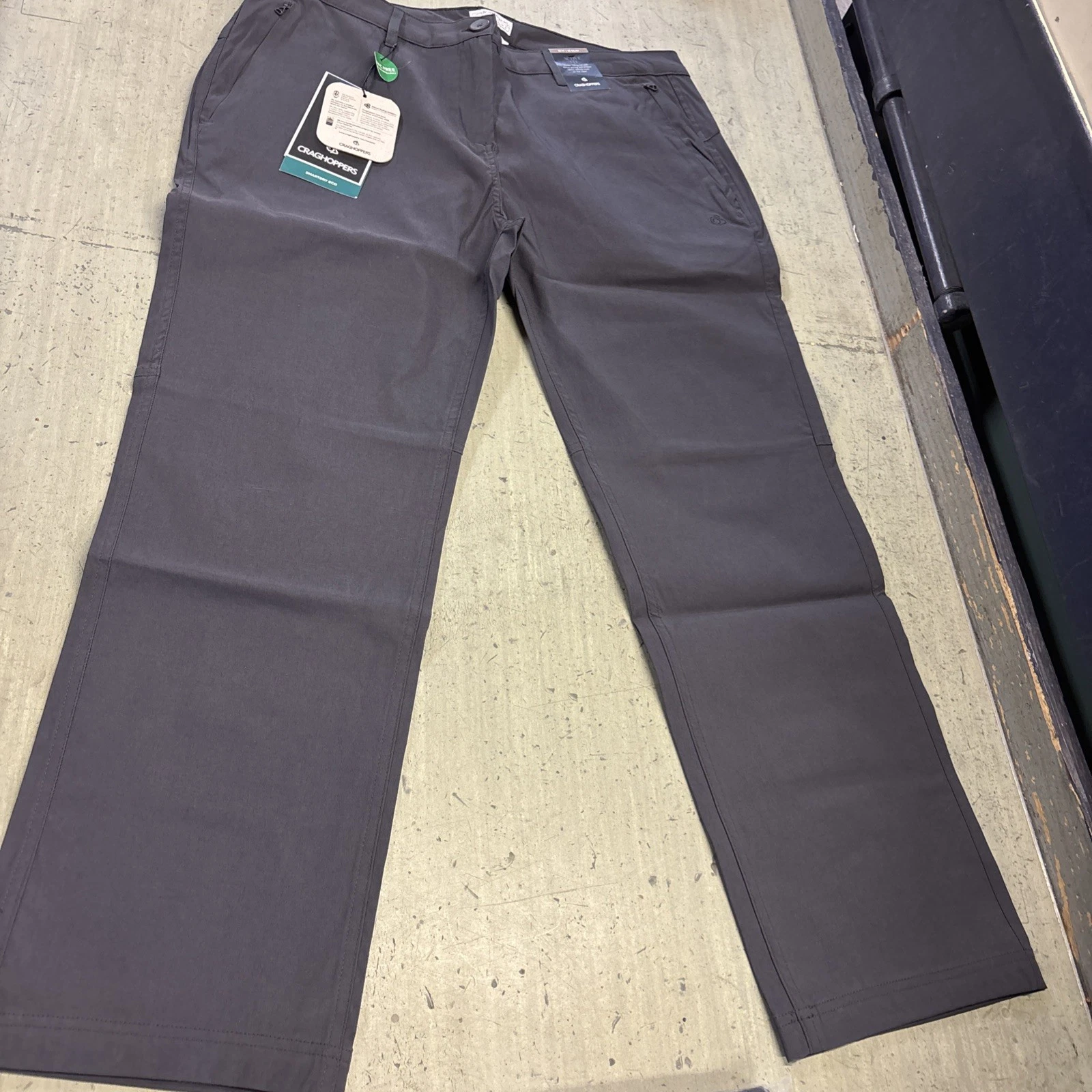 Craghoppers Women's Kiwi Pro Pants Graphite Grey Size M/8 NWT Hiking UPF 40+