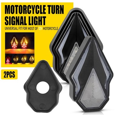 2x Flush Motorcycle Mount Signal Turn Indicator LED Blinker Red Light DRL Amber