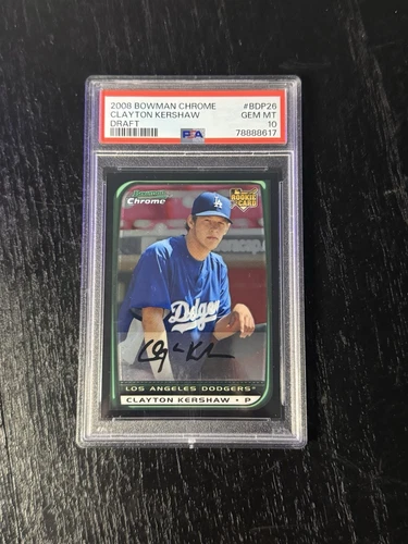 2008 BOWMAN CHROME DRAFT #BDP26 CLAYTON KERSHAW RC DODGERS PSA 10