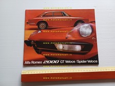 Alfa Romeo 2000 GT Veloce - Spider Veloce 1971 depliant italiano originale