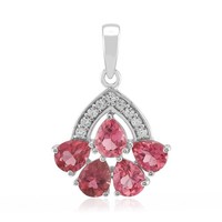 Cavill SilberanhäNger Damen Pink Turmalin 1,23Ct Tropfen Zirkon Schmuck