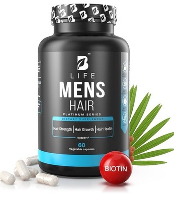 B Life Mens Hair Growth Supplement - 1 Month Supply - Hair Vitamin Complex