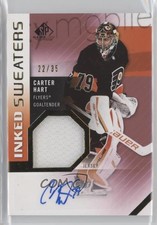 2021-22 Upper Deck SP Game Used Inked Sweaters 22/35 Carter Hart #IS-CH Auto 0c3
